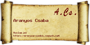 Aranyos Csaba névjegykártya