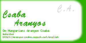 csaba aranyos business card